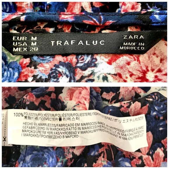 Zara floral print v back mini dress, Size M - Picture 3 of 13